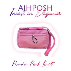 PRADA PINK KNIT SHOULDER BAG